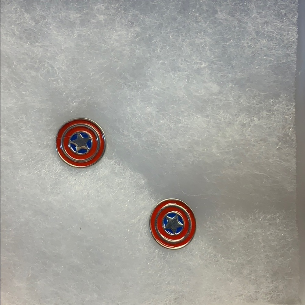 Captain America shield earrings